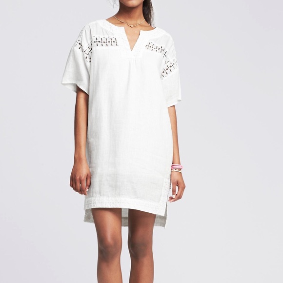 banana republic white linen dress